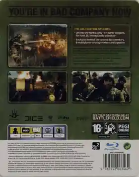 Battlefield - Bad Company - Gold Edition (USA) (v1.20) (Disc) (Update) box cover back